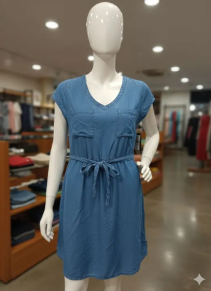 Soft Denim Long Tops for Women Casual Cotton Blend Stylish Ladies Top