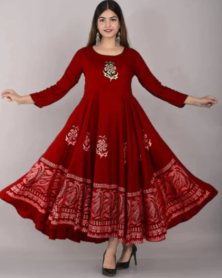 Long Kurti New Exclusive Gown 1Piece Linen Stylish Women’s Kurti
