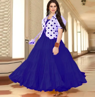 Gown Long Kurti with Koti – Stylish Women Linen 1 Piece Long Kurti Party & Casual Wear