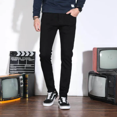 Men Gabardine Pant Smart Twill Chinos Casual Slim Fit Trousers