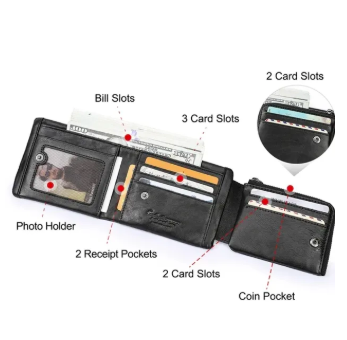 Pure Cow Leather Three Part Soft Wallet For Men | Genuine Leather Money Bag | Slim & Stylish Wallet for Men