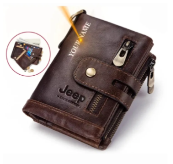 Jeep Chocolate 100% Leather Wallet for Men | Long Lasting Stylish Money Bag | Double Zipper Fashion Wallet