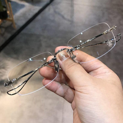 New Photochromic Anti Radiation Frameless Glasses For Women Men Rimless Transition Eyewear