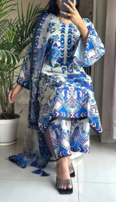 Ready-Made Salwar Kameez Orna Three-Piece Dress for Stylish Women